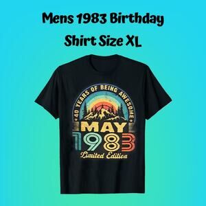 Mens XL Being Awesome Since May 1983 Birthday Celebration T-Shirt